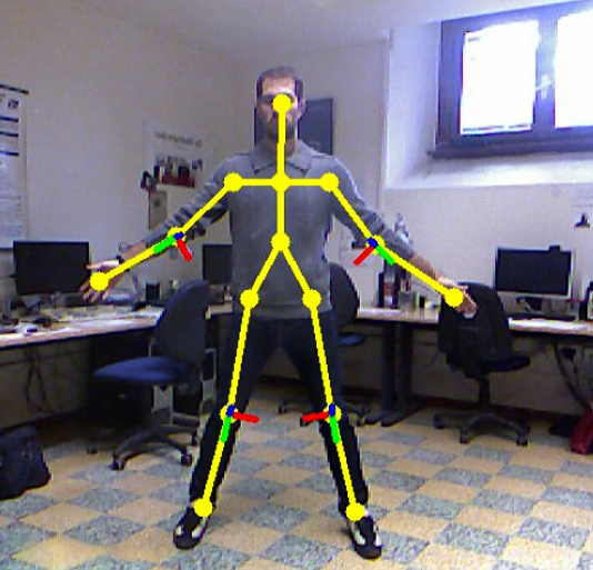 Florence 3D Actions Dataset: man moving in front of the Kinect skeleton tracker